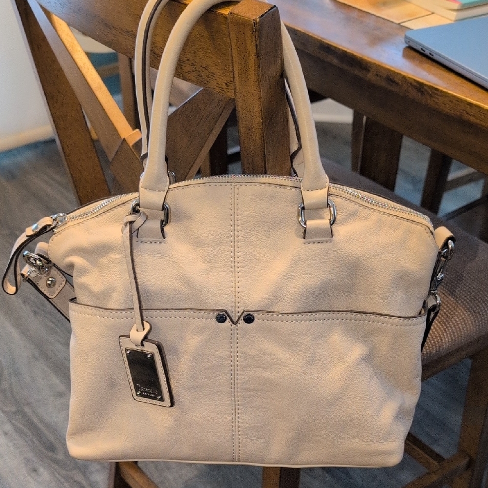 Tignanello Cream Leather Handbag